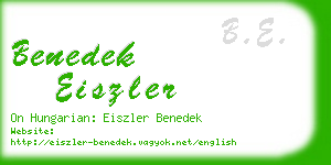 benedek eiszler business card